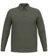 SP204 Spasso Knitted Long Sleeve Polo Shirt organic khaki colour image